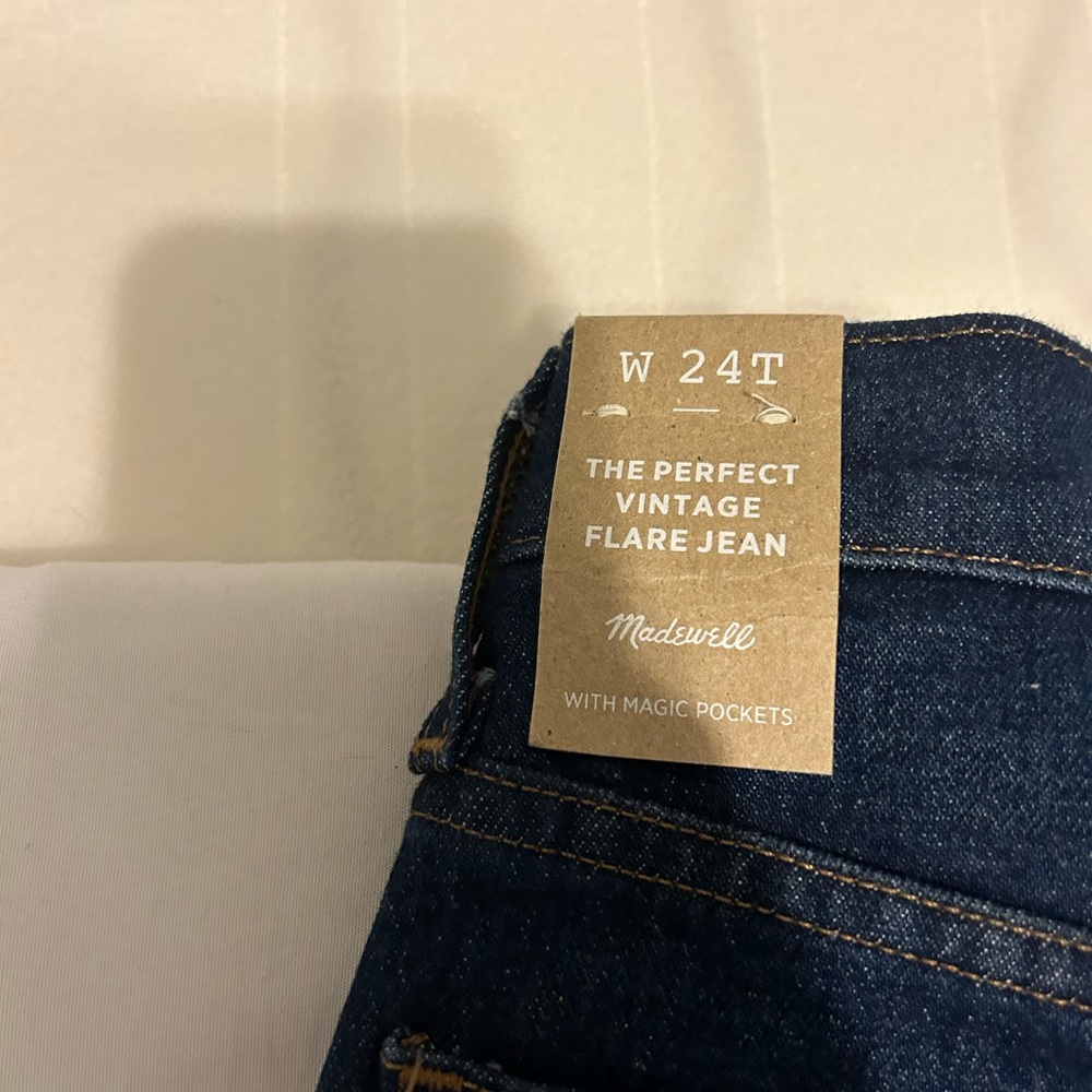 Madewell The Perfect Vintage Flare Jean in Dark Indigo Blue
